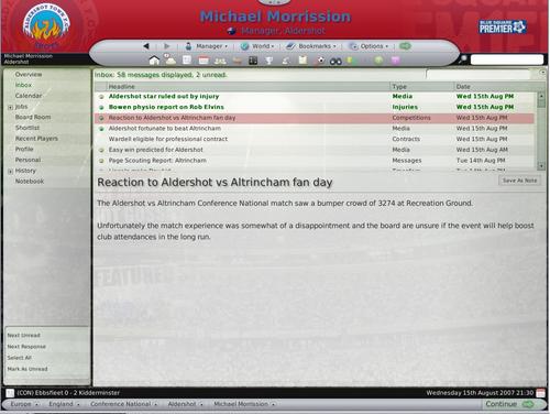 Football Manager 2008 Screenshot